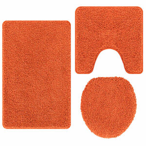 vidaXL Set protidrsnih kopalnih preprog 3 pcs Oranžna 50 x 50 cm PP