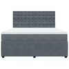 vidaXL Box spring postelja z vzmetnico temno siva 180x200 cm žamet