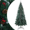 vidaXL Umestno božično drevo 400 cm PVC in jeklo Zelena in Bela