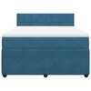 vidaXL Box spring postelja z vzmetnico modra 140x190 cm žamet