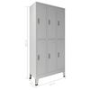 vidaXL Locker Omara Siva 45 x 90 x 180 cm