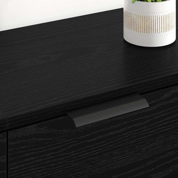 vidaXL Stranske omare s predalom 2 pcs Črna Orehovina 60 x 30 x 70 cm