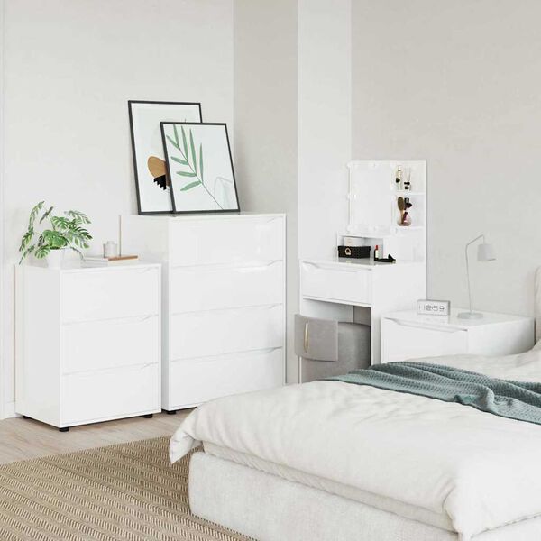 vidaXL Omarica za shranjevanje Visok sijaj bela 60 x 48 x 81 cm