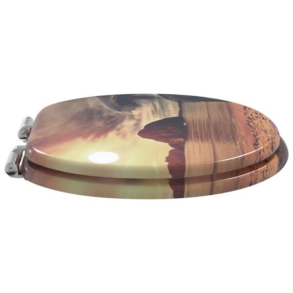 vidaXL Toaletni pokrov s tiho zaporo Oranžna 44 x 38 cm MDF plo&scaron;ča