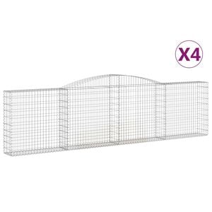 vidaXL Obokane gabion ko&scaron;are 4 kosi 400x30x100/120 cm pocinkano železo