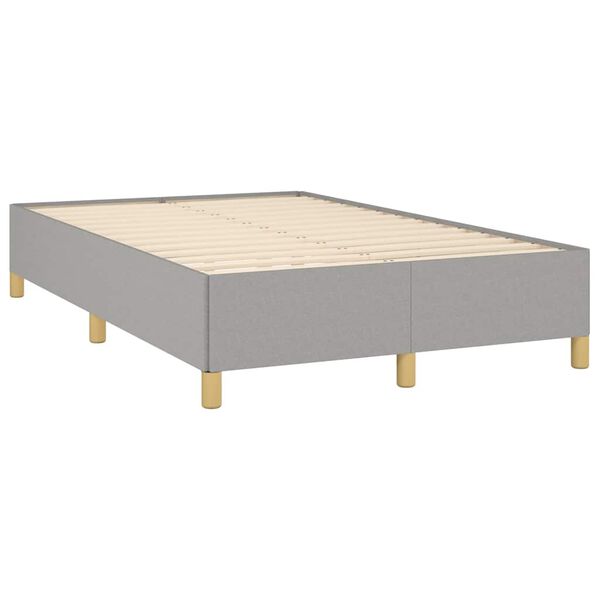 vidaXL Boxspring postelja z vzmetnico svetlo siva 120x190 cm blago