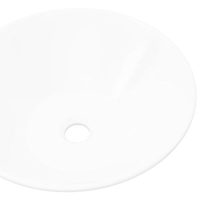 Beli kopalniški keramični umivalnik v obliki sklede