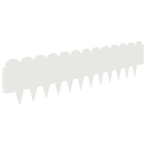 vidaXL Robovi trave 10 pcs 103 x 25 cm Jeklo Bela