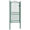 vidaXL Ograjna vrata EMMEN s konicami jeklo 104x147 cm zelena