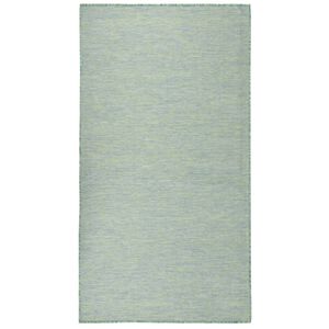 vidaXL Zunanja preproga plo&scaron;čato tkanje 80x150 cm turkizna