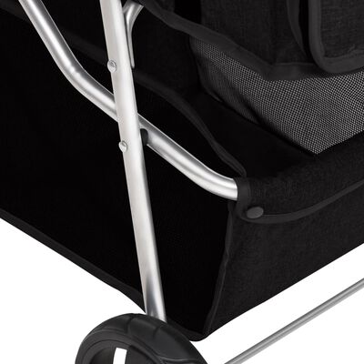 vidaXL Zložljiv pasji voziček črn 80x46x98 cm oxford blago