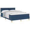 vidaXL Postelja z vzmetnico z blazino Modra 160 x 200 cm blago