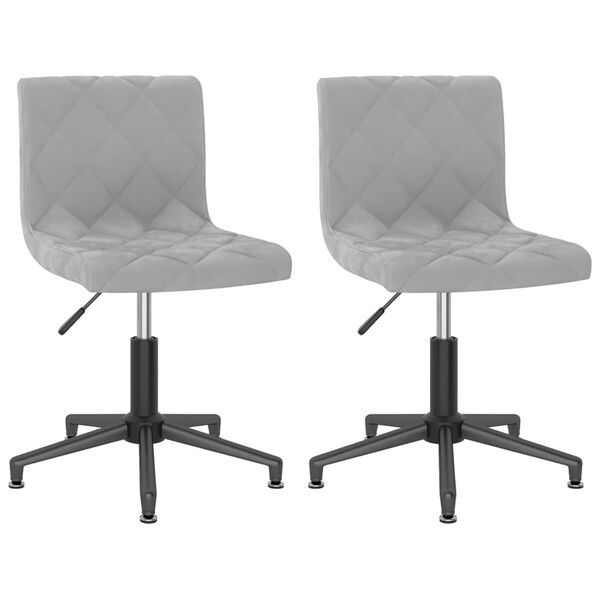 vidaXL Vrtljiv jedilni stol 2 kosa svetlo siv žamet