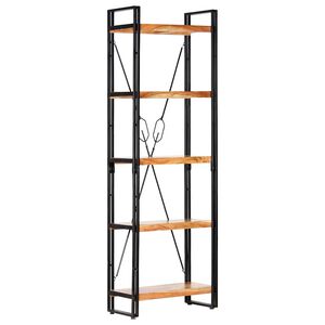 vidaXL Knjižna omara 5-nadstropna 60x30x180 cm trden akacijev les
