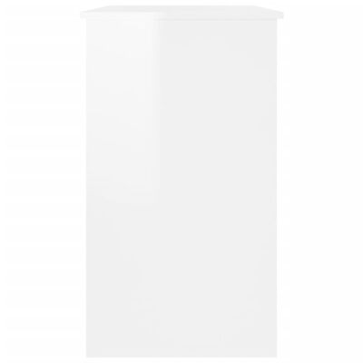 vidaXL Pisalna miza visok sijaj bela 90x45x76 cm iverna plošča