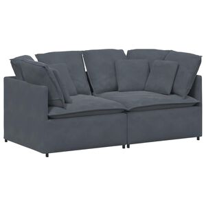 vidaXL Modularni kavč z blazinami žamet temno siv