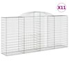vidaXL Obokane gabion košare 11 kosi 300x50x140/160cm pocinkano železo