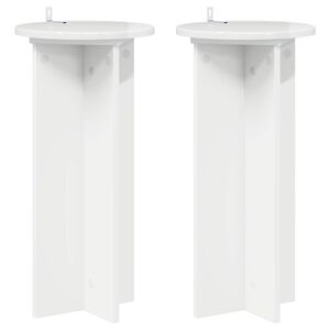 vidaXL Stojalo za rastline 2 kos Bela visok sijaj 29,5 x 29,5 x 60 cm