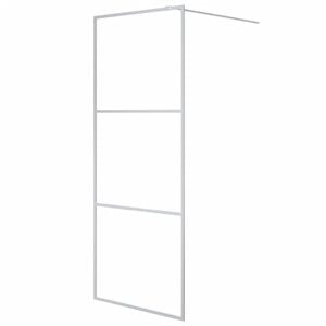 vidaXL Pregrada za tu&scaron; srebrna 80x195 cm prozorno ESG steklo