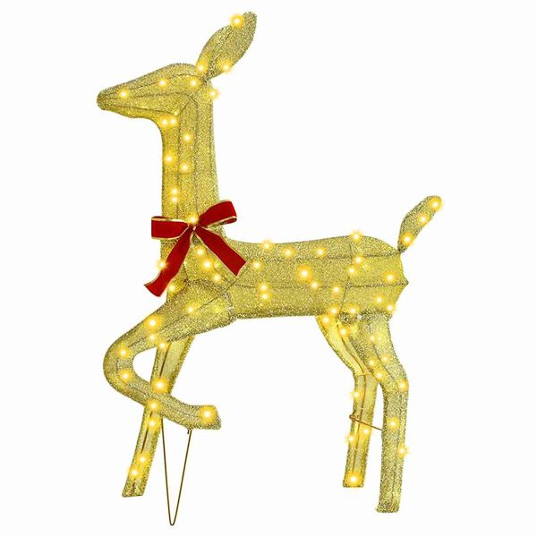 vidaXL Družina jelenov 3 pcs Toplo bela 68 x 26 x 127 cm blago