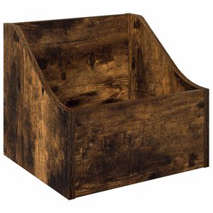 vidaXL &Scaron;katla za LP plo&scaron;če Dimljen hrast 37 x 33 x 32 cm