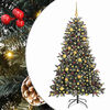 vidaXL Umestno božično drevo Zelena 180 cm PVC, plastika in jeklo