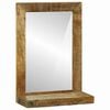 vidaXL Ogledalo za kopalnico Rjava 50 x 22 x 70 cm Masiven les manga