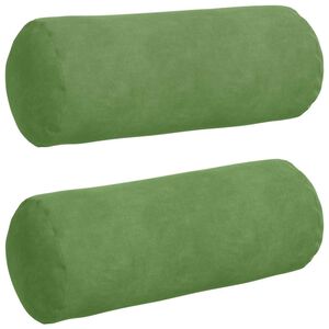 vidaXL Blazine 2 pcs Svetlo zelena &Oslash; 15 x 40 cm Žametna tkanina