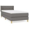 vidaXL Box spring postelja z vzmetnico temno siva 90x190 cm blago