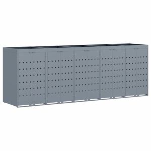 vidaXL Shranjevanje kolesnega zaboja za 5 zabojev Svetlo siva