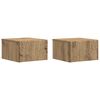 vidaXL Stenska stranska miza 2 kos Artisan hrast 34,5 x 33 x 20 cm