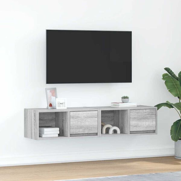 vidaXL TV omarica 2 kosa siva sonoma 60x31x25,5 cm inženirski les