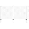 vidaXL Ograja s stebrom Siva 1,2 x 10 m Jeklo in PVC