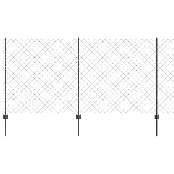 vidaXL Ograja s stebrom Siva 1,2 x 10 m Jeklo in PVC