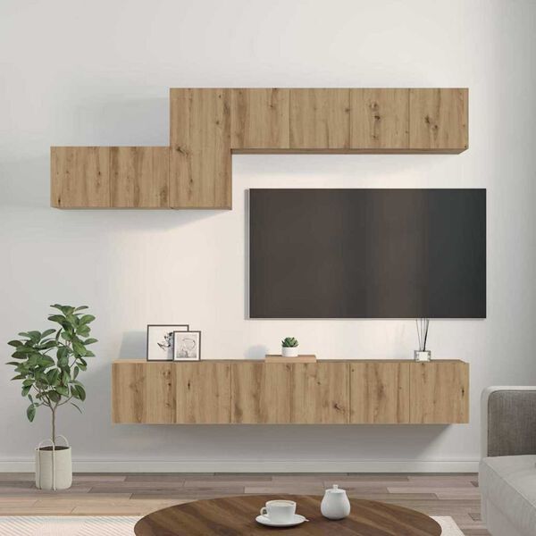 vidaXL Komplet TV omaric 7 pcs artisan hrast 60 x 30 x 30 cm