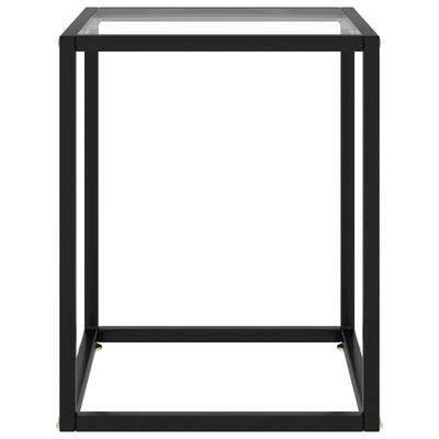 vidaXL Klubska mizica črna s kaljenim steklom 40x40x50 cm
