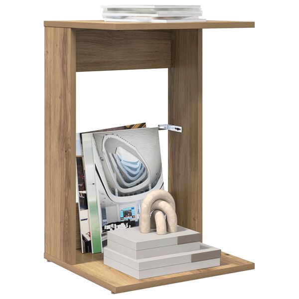 vidaXL Stranska miza Umetni hrast 40 x 38 x 62,5 cm Konstruiran les