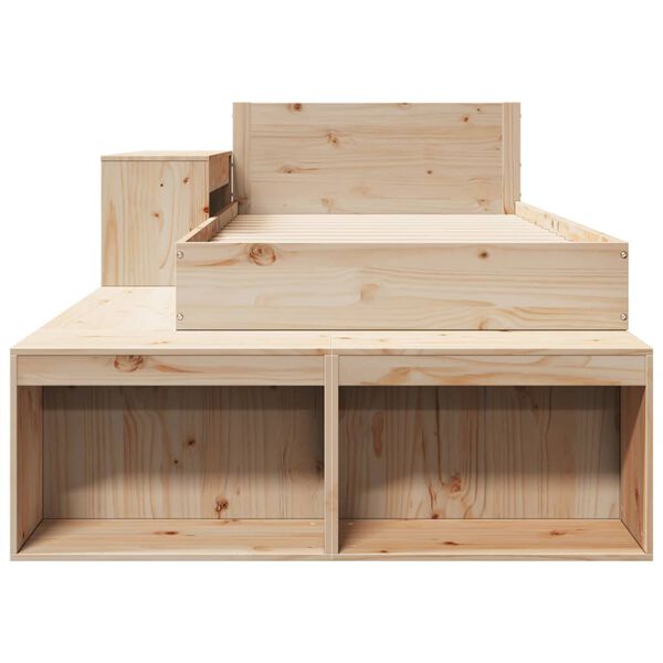 vidaXL Posteljni okvir brez vzmetnice 90x200 cm trdna borovina