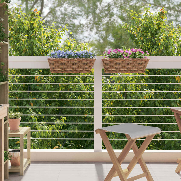 vidaXL Obesna ko&scaron;ara za sadike 2 pcs Rjava 48 x 22 x 15 cm