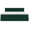 vidaXL Otomanski posteljni okvir z vzmetnico temno zelena 180x200cm
