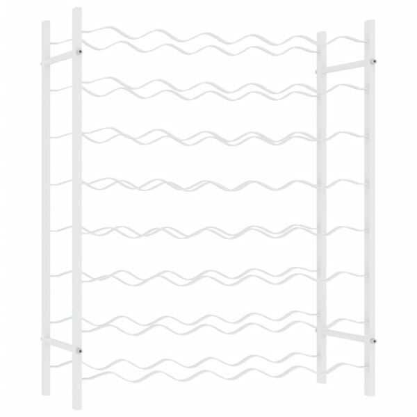 vidaXL Stojalo za vino za 48 steklenic bela kovina