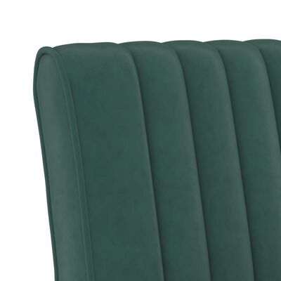 vidaXL Oblazinjen stol temno zelen žamet