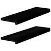 vidaXL Okenske police 2 kosa rjavo-črna 70x20x2 cm trdna hrastovina