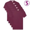 Fruit of the Loom Originalne majice 5 kosov bordo S bombaž