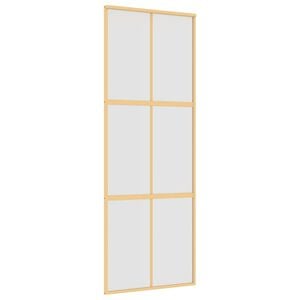 vidaXL Drsna vrata zlata 76x205 cm mat ESG steklo in aluminij
