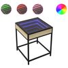 vidaXL Nočna mizica z neskončnimi LED sonoma hrast 40x40x51 cm