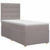 vidaXL Postelja boxspring z vzmetnico Taupe 90 x 200 cm Blago