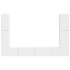 vidaXL Komplet TV omaric 8 pcs Bela Konstruiran les
