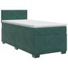 vidaXL Postelja boxspring z vzmetnico Temno zelena 90 x 190 cm Žamet