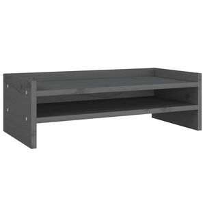 vidaXL Stojalo za zaslon sivo 50x24x16 cm trdna borovina